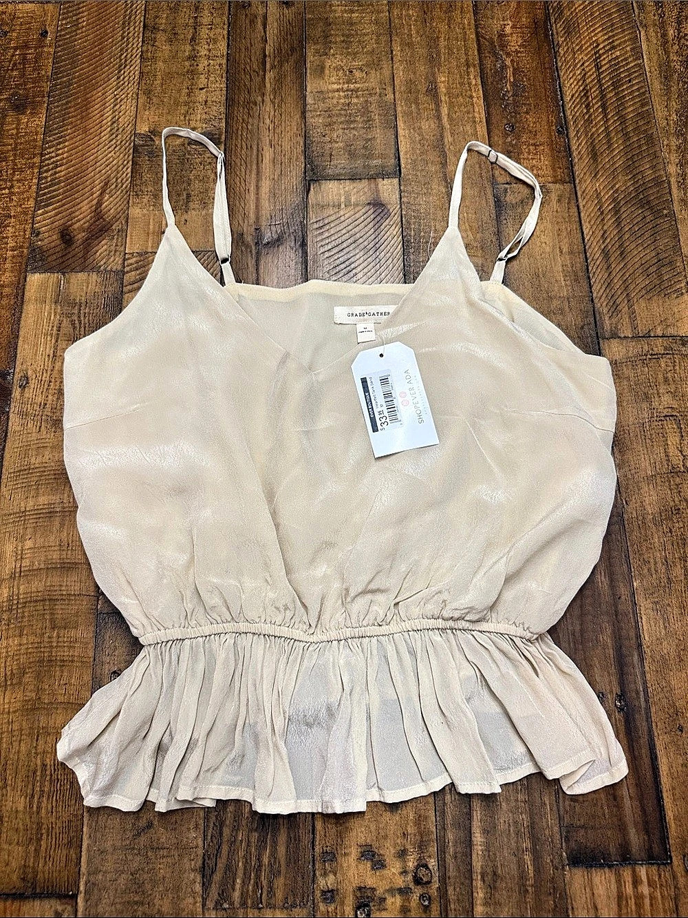 Grade & Gather Heath Tank Cream Cami Size Medium NWT